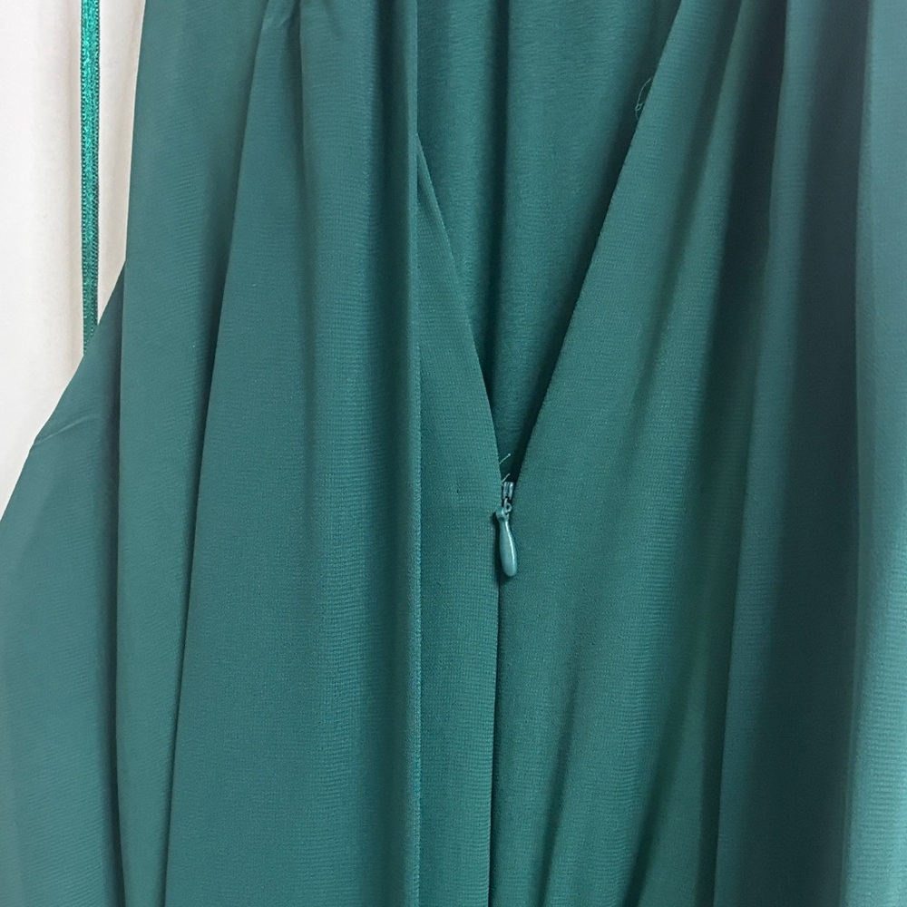 Vince Camuto Womens Georgette Smocked Halter Jumpsuit Green XS Dress - Picture 5 of 10